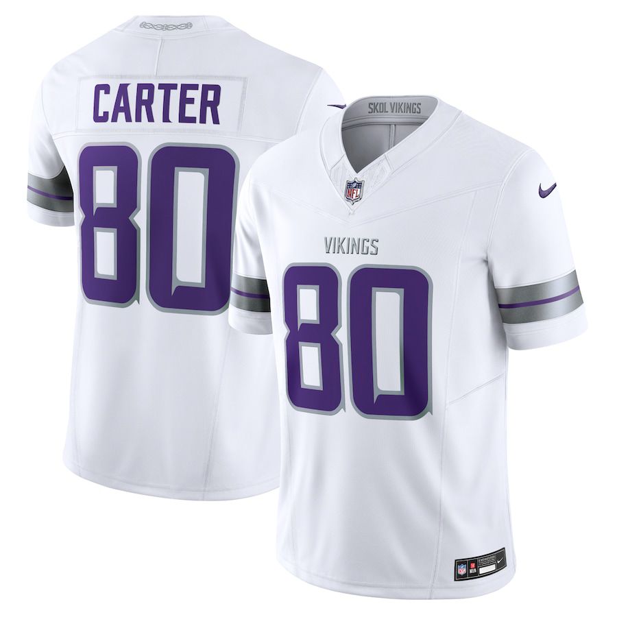 Men Minnesota Vikings 80 Cris Carter Nike White Alternate Vapor F.U.S.E. Retired Player Limited NFL Jersey